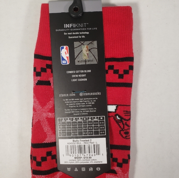 NWT Men's Chicago Bulls Frosted 2 Stance Crew Socks - Picture 3 of 8